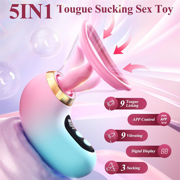 3 Sucking 9 Tongue Licking Vibrating Rose Vibrators