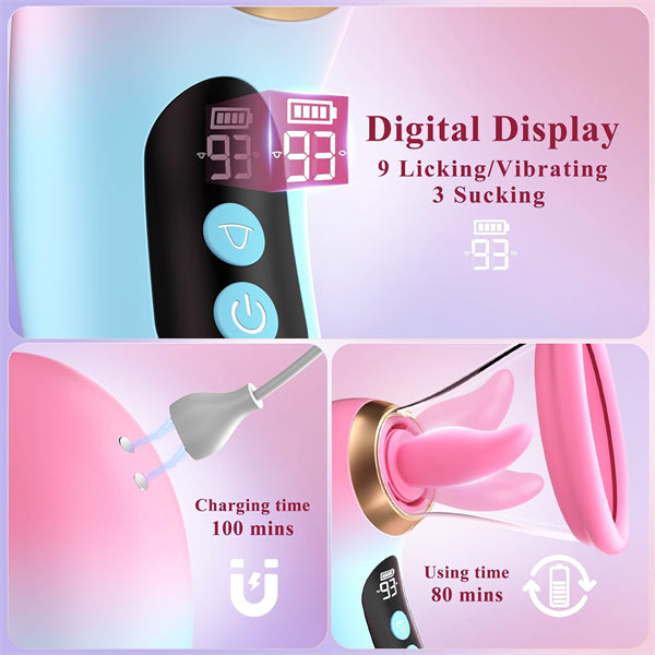 3 Sucking 9 Tongue Licking Vibrating Rose Vibrators