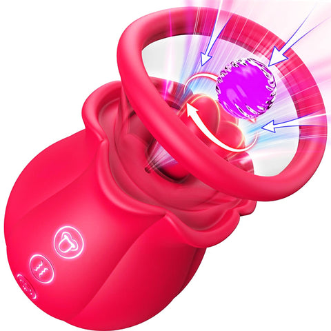 3 in 1 Sucking Vibrator Rose Sex Toy