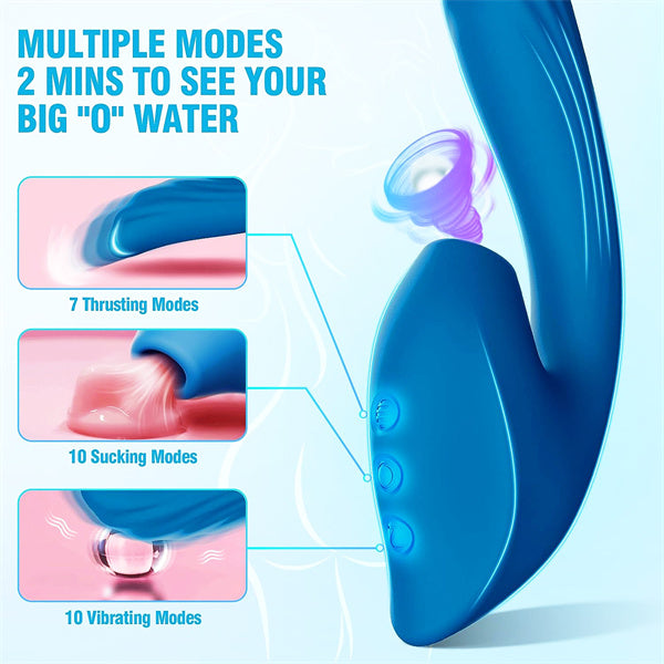 3 in 1 Clitoral Sucking Snail Vibrator Blue