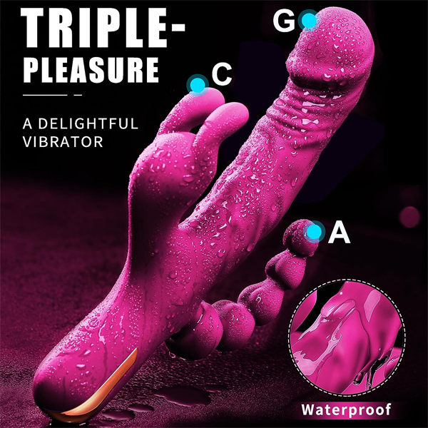 3 in 1 G-Spot rabbit Vibrators Hot Pink