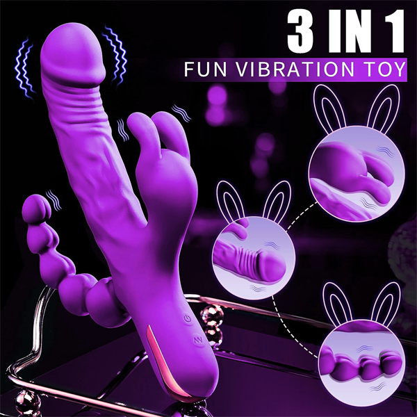 3 in 1 G-Spot rabbit Vibrators Purple