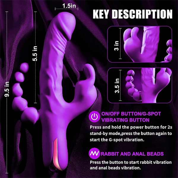 3 in 1 G-Spot rabbit Vibrators Purple