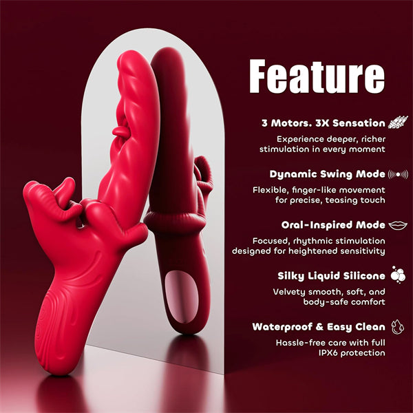 3 in 1 Licking  Swinging Vibrating Dildo Vibrator