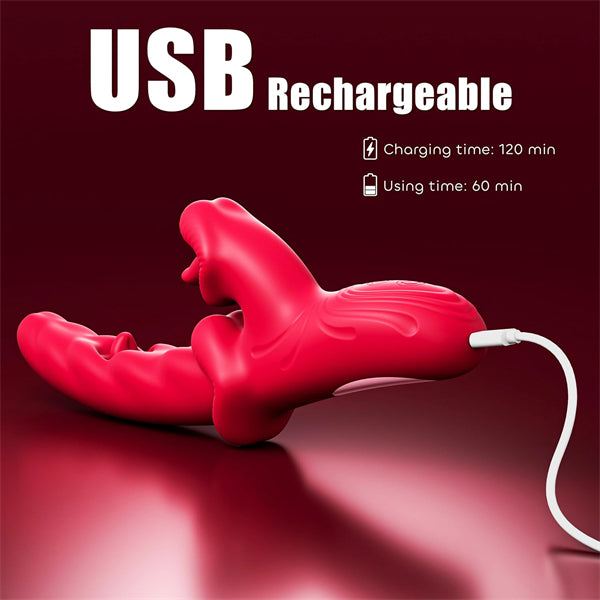 3 in 1 Licking  Swinging Vibrating Dildo Vibrator