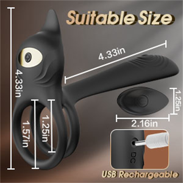 3 IN 1 Penis Ring Vibrator With Remote Control