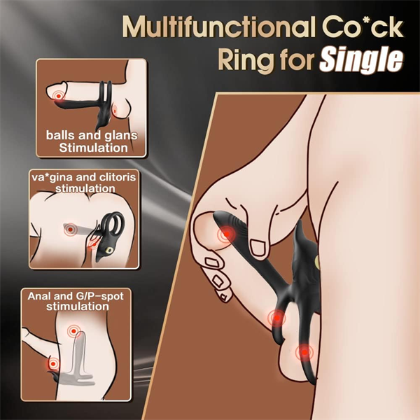 3 IN 1 Penis Ring Vibrator With Remote Control