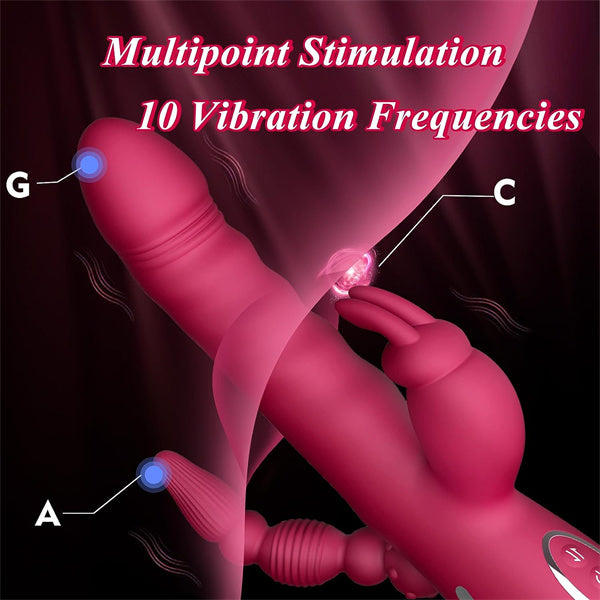 3 in 1 Thrusting Dildo Rabbit Vibrator