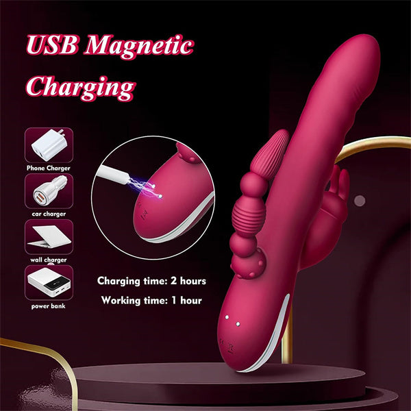 3 in 1 Thrusting Dildo Rabbit Vibrator