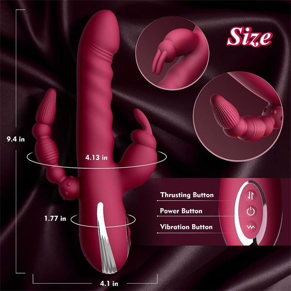 3 in 1 Thrusting Dildo Rabbit Vibrator