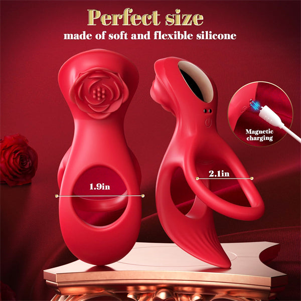 3 in 1 Rose vibrating cock ring