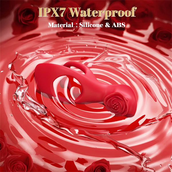 3 in 1 Rose vibrating cock ring