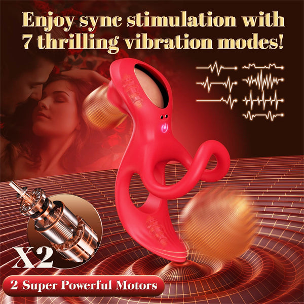 3 in 1 Rose vibrating cock ring