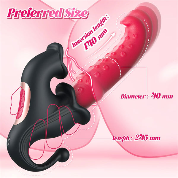 4-in-1 G-Spot Tongue Vibrator with 10 Sliding Ring