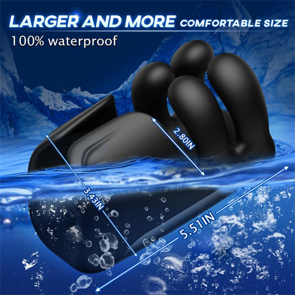 10 Finger Massaging & Tapping & Vibrating Male Stroker Penis Trainer Glans