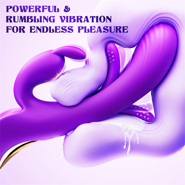 4IN1 Rabbit Vibrators Adult Toys with 7 Flapping Vibrating Tapping Modes