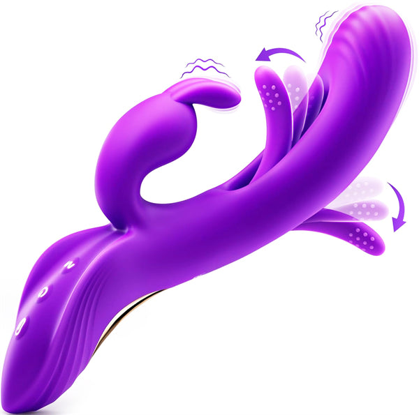 4IN1 Rabbit Vibrators Adult Toys with 7 Flapping Vibrating Tapping Modes