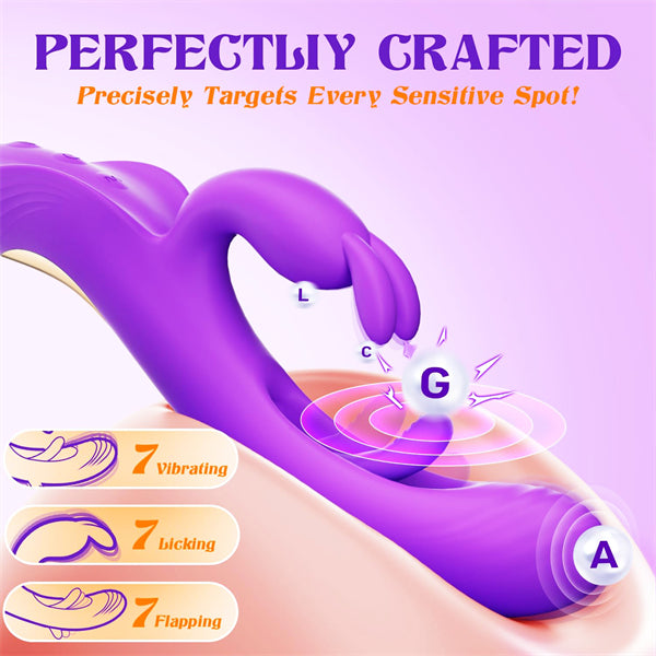 4IN1 Rabbit Vibrators Adult Toys with 7 Flapping Vibrating Tapping Modes