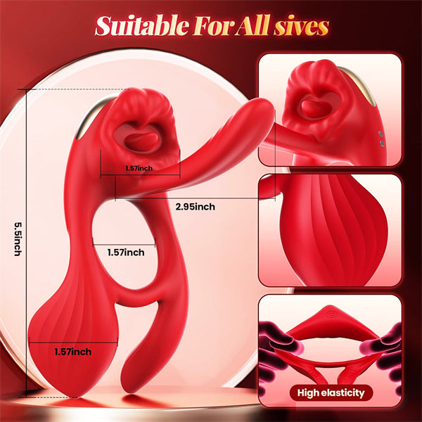 4 Powerful Motors 7 Vibration Modes Rose Cock Ring