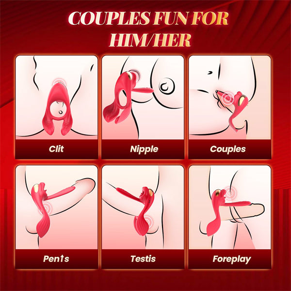 4 Powerful Motors 7 Vibration Modes Rose Cock Ring