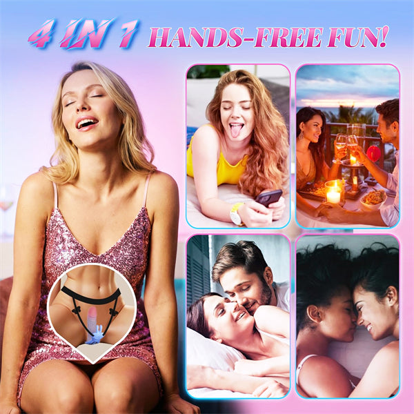 4 in 1 APP Remote Control Thrusting Dildo Wearable Panties Vibrator