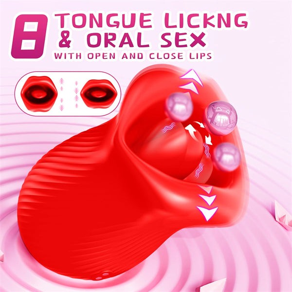 4 in 1 Tongue Licking Vibrator Rose Sex Toys
