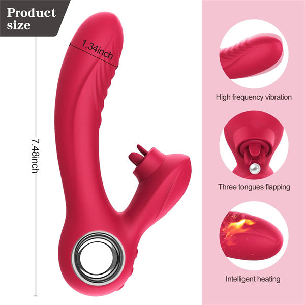 5 Flapping & 10 Vibration Snail Vibrator Red