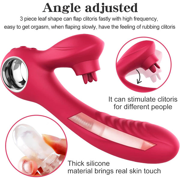 5 Flapping & 10 Vibration Snail Vibrator Red