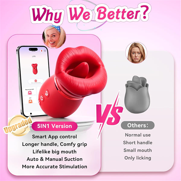 5IN1 Mouth Rose Sucking Vibrator