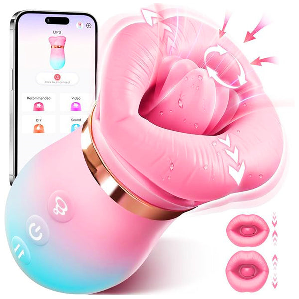 5IN1 Mouth Sucking Vibrator Rose Sex Toy