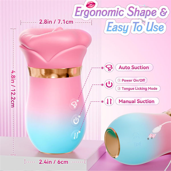 5IN1 Mouth Sucking Vibrator Rose Sex Toy