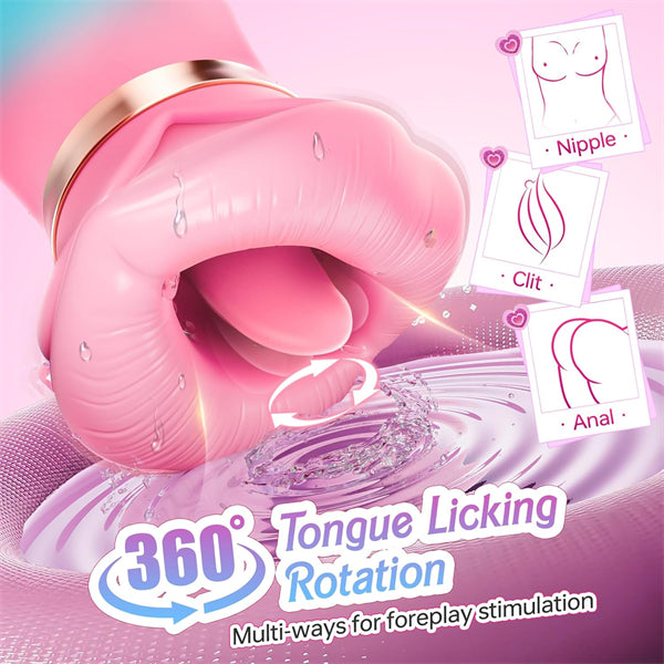 5IN1 Mouth Sucking Vibrator Rose Sex Toy