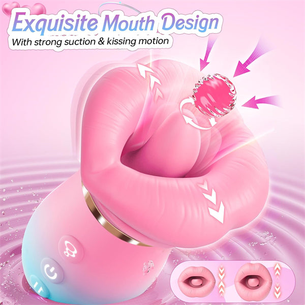 5IN1 Mouth Sucking Vibrator Rose Sex Toy
