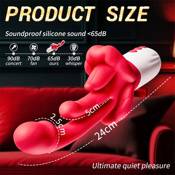 5-in-1 Rose Tongue Vibrator with Heating & Swing Mode