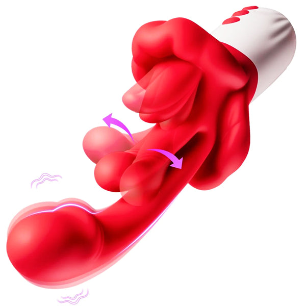 5-in-1 Rose Tongue Vibrator with Heating & Swing Mode