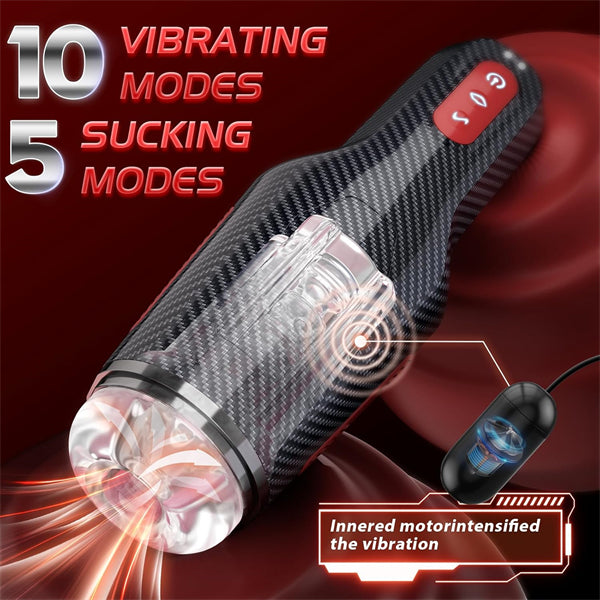 Buy 5 Sucking & 10 Vibrating Heating Male Stroker | Male Stroker