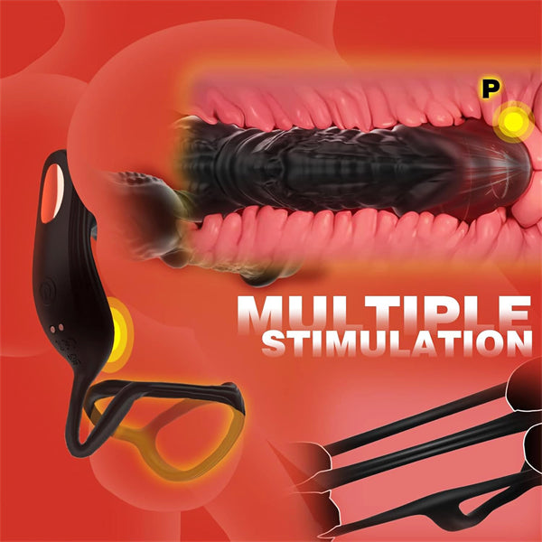 6-in-1 Anal Dildo Vibrator with Silicone Cock Rings
