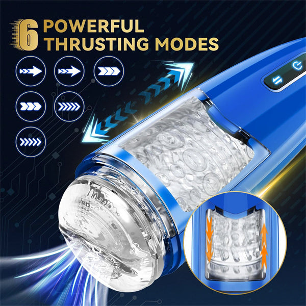 6 Thrusting & Rotating Male Stroker Blue