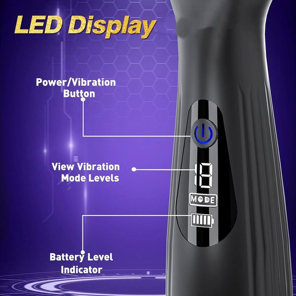 Hand-Shaped Vibrating Male Stroker with Digital Display