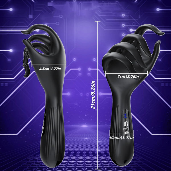 Hand-Shaped Vibrating Male Stroker with Digital Display