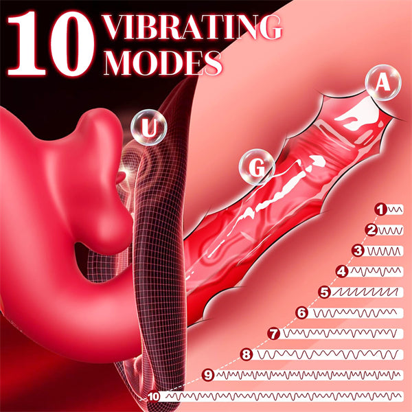 4in1 G Spot Dildo Vibrator With Flapping Vibrating Licking Biting Modes