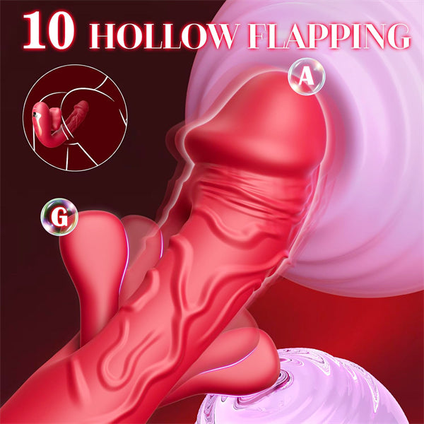 4in1 G Spot Dildo Vibrator With Flapping Vibrating Licking Biting Modes