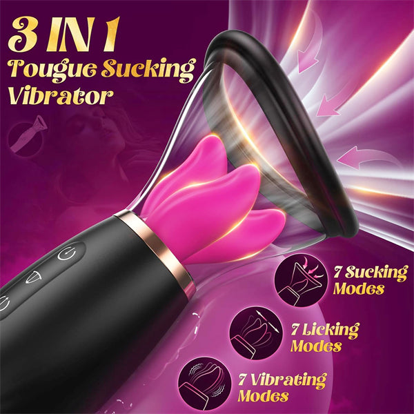 7 Licking & Scuking Clitoral & 10 Vibration Tongue Vibrator
