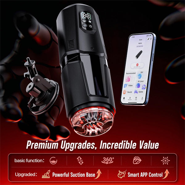 7 Thrusting Rotating Vibrating Licking Modes Male Stroker with One-Click Burst