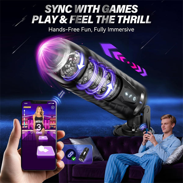 7 Thrusting & 7 Rotating Modes AI Sync Male Masturbator