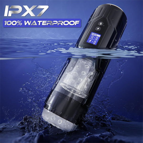 7 Thrusting & Rotating & Vibrating Modes with LCD Display Male Stroker