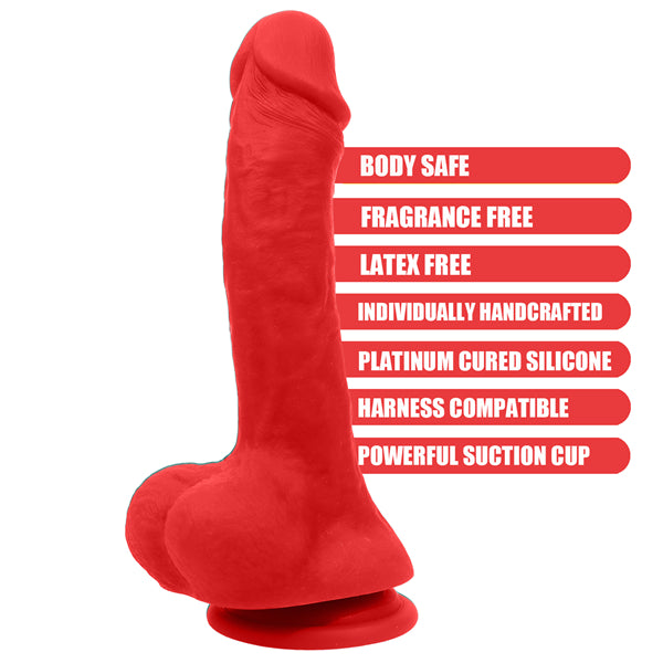 8 Inch Red Realistic Dildo