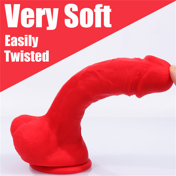 8 Inch Red Realistic Dildo