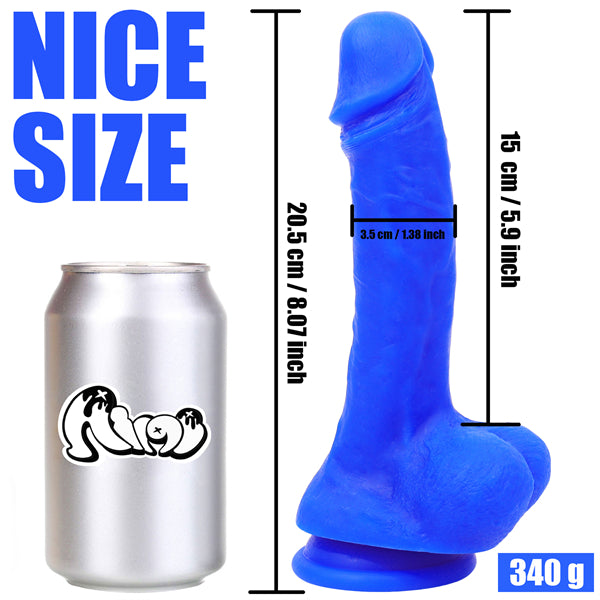 8 Inch Blue Realistic Dildo