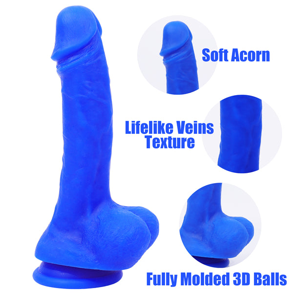 8 Inch Blue Realistic Dildo